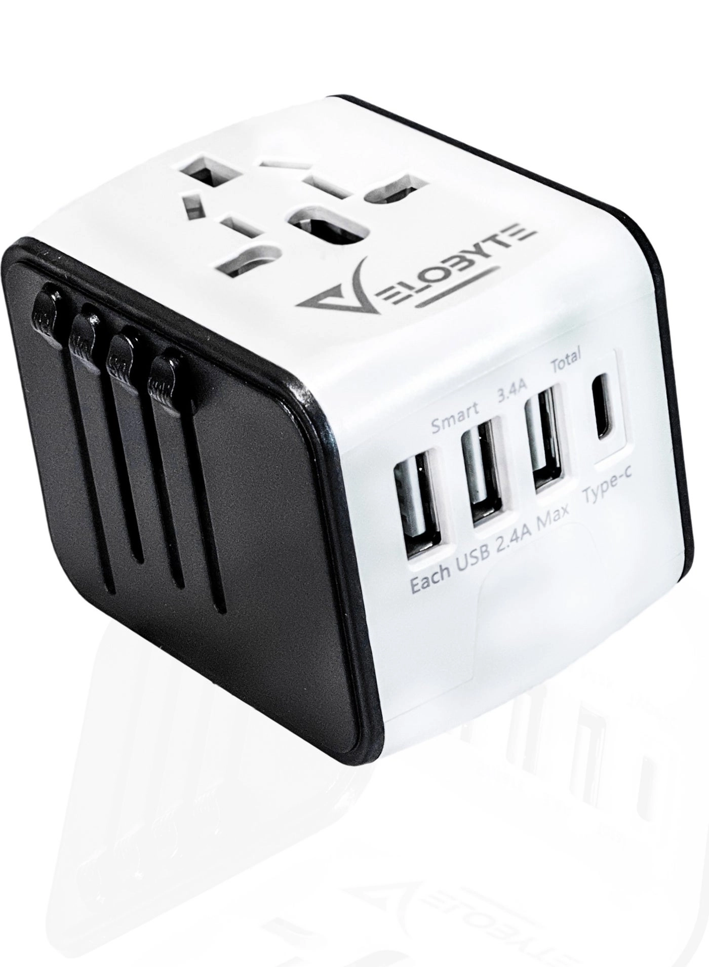 VELOBYTE Travel Power Adapter - 2.4A USB 3.0A Type-C