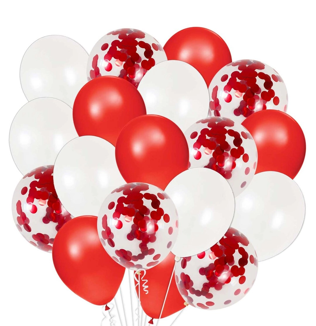 Latex & Confetti Balloons - 18 Pcs Birthday