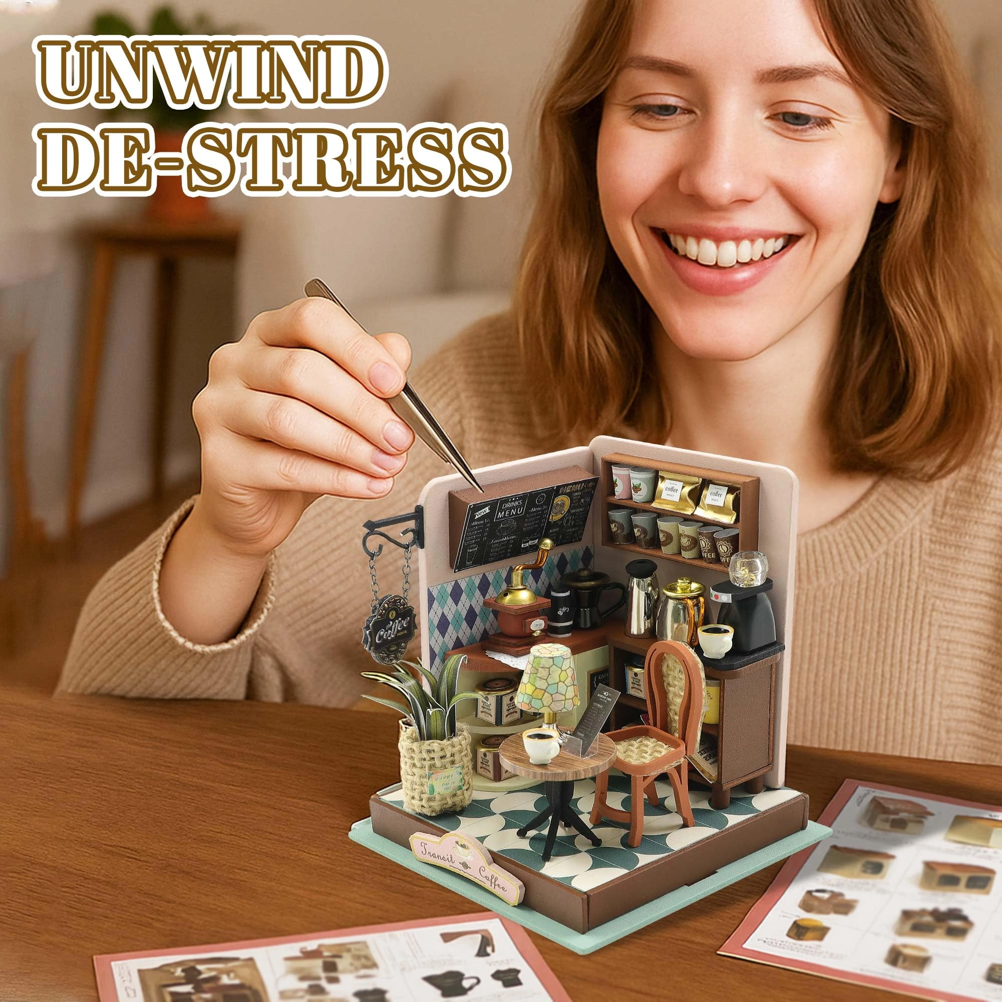 DIY Miniature House Kit - Vintage Coffee Shop