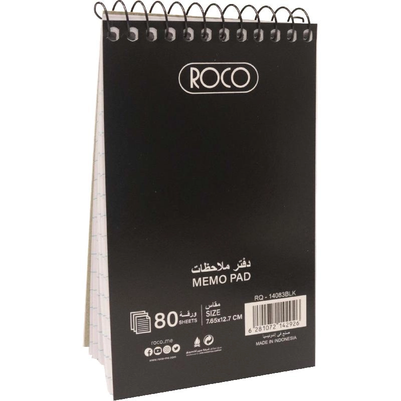 Memo Notebook A7 Spiral - Lined 60 Sheets