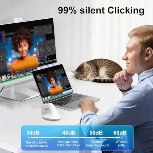 Ergonomic Vertical Mouse - Bluetooth USB + TypeC