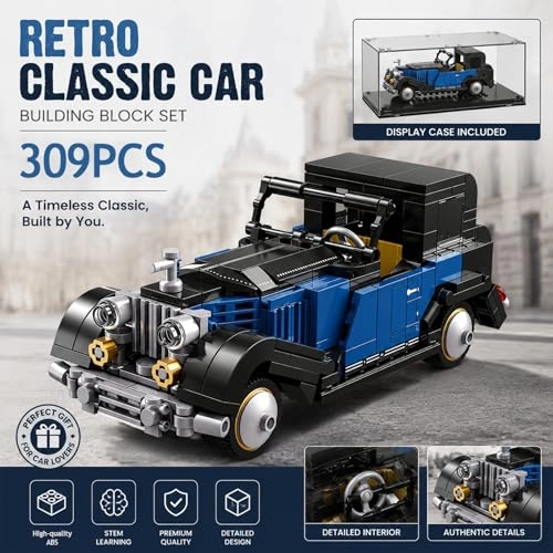 Vintage Car Clamping Building Blocks Kit - vintage model car 309 pcs