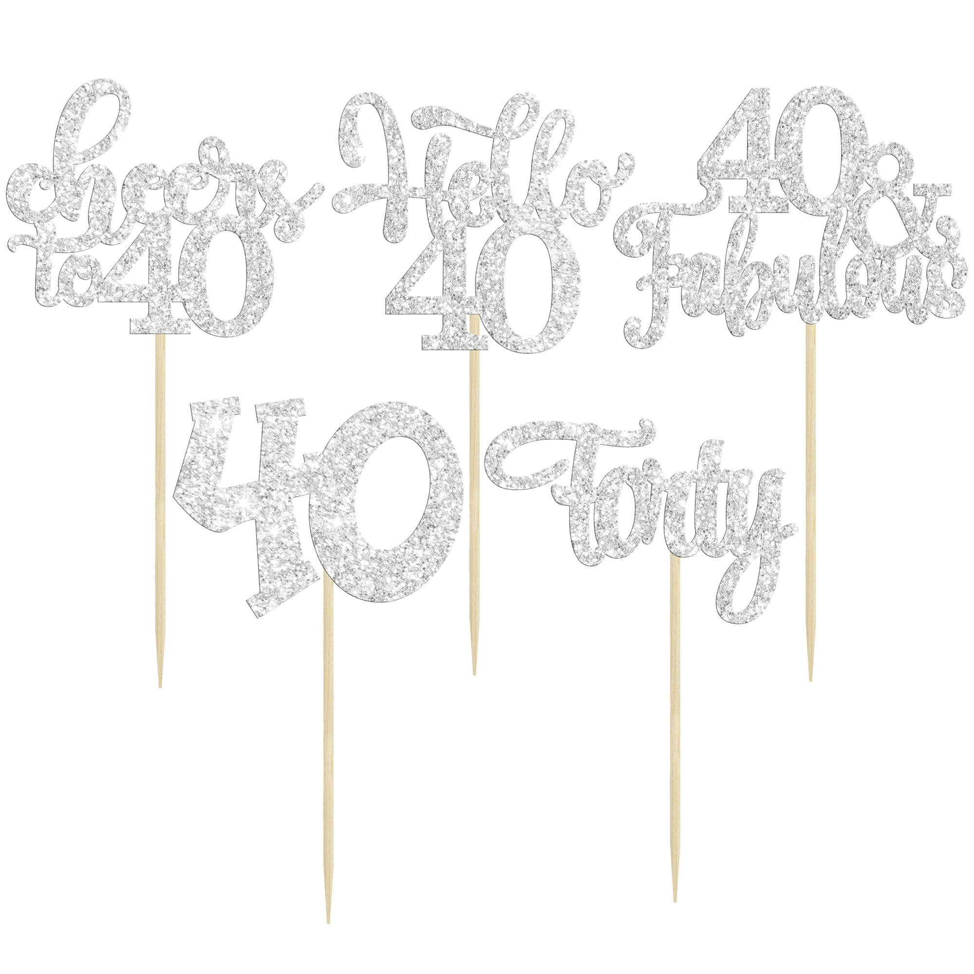 Happy 40th Birthday Cupcake Toppers - 30Pcs Birthday