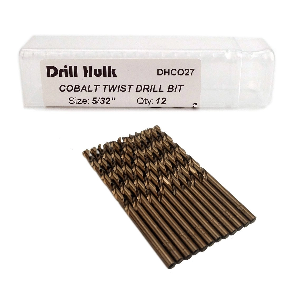 Drill Hulk Twist Drill Bits - Cobalt Steel Pack of 12 5/32-Inch
