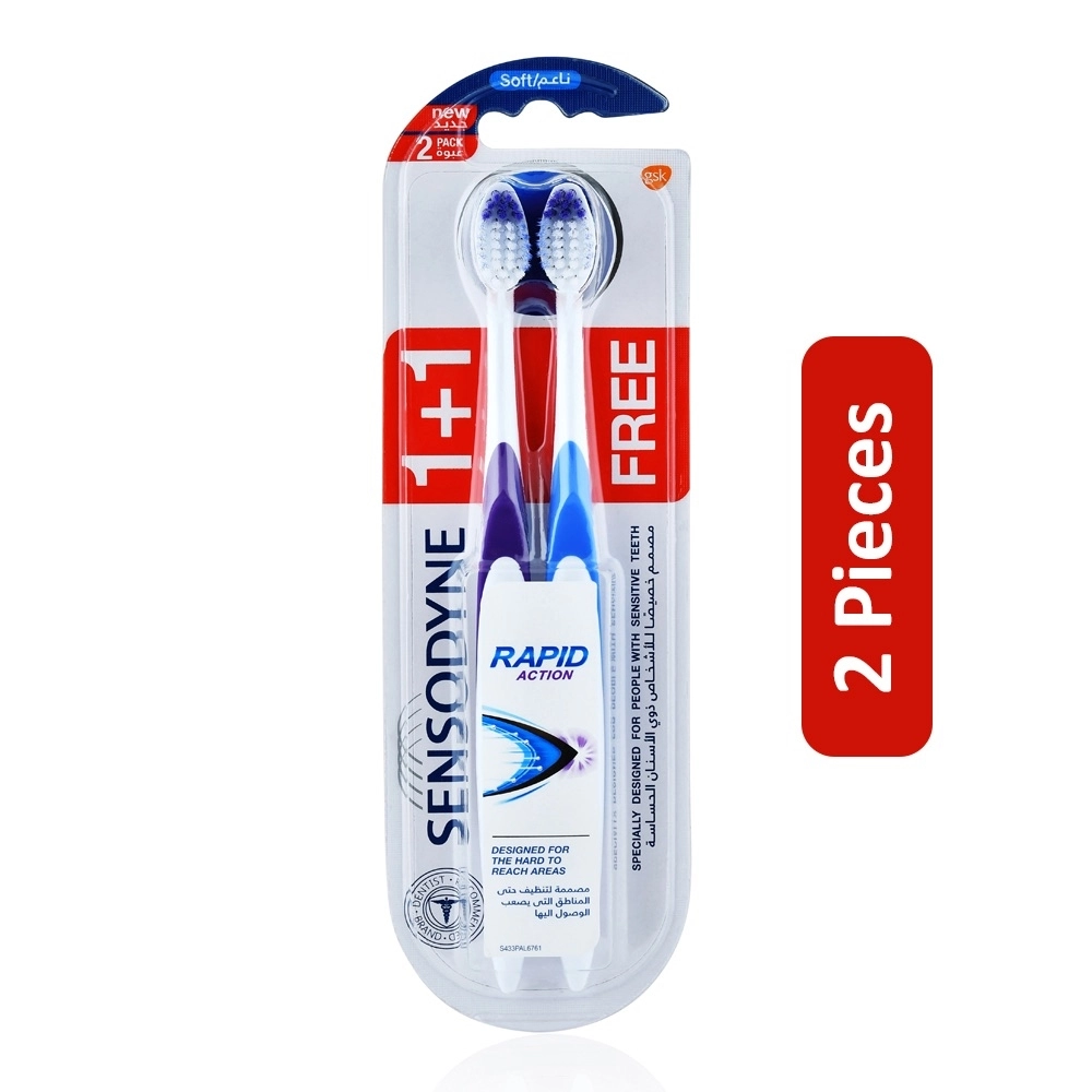 Rapid Action Toothbrush - 2-Piece Pack White 75cm