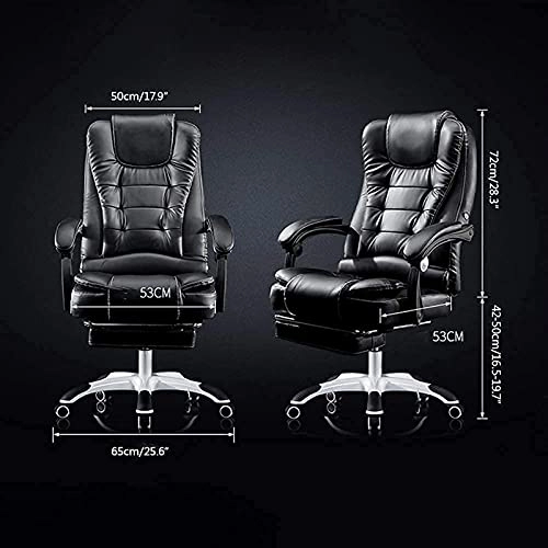 Desk Chair - PU Leather Brown High Back