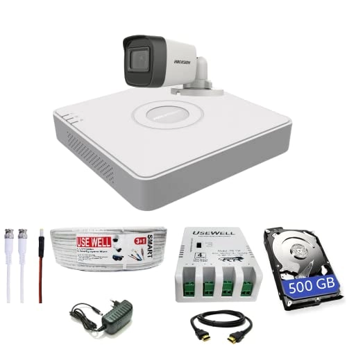4 Channel DVR + 5 MP 1 Dome & 1 Bullet Cameras + 500 GB HDD + 3+1 Cable roll + 4 CH Power Supply + BNC & DC Full Combo Kit