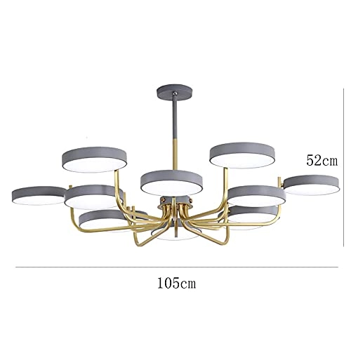 LED Nordic Style Chandelier - 8t Gray and gold