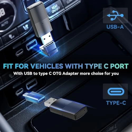 Wireless CarPlay Adapter - Converts Wired to Wireless USB C