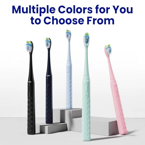 Sonic Electric Toothbrush - 2 Replacement Brush Heads Type-C Rechargeable 1 Charge for 90 Days