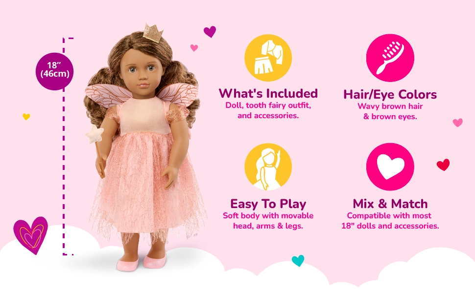 Breena Tooth Fairy Fashion Doll Playset - 18-inch Ages 3+