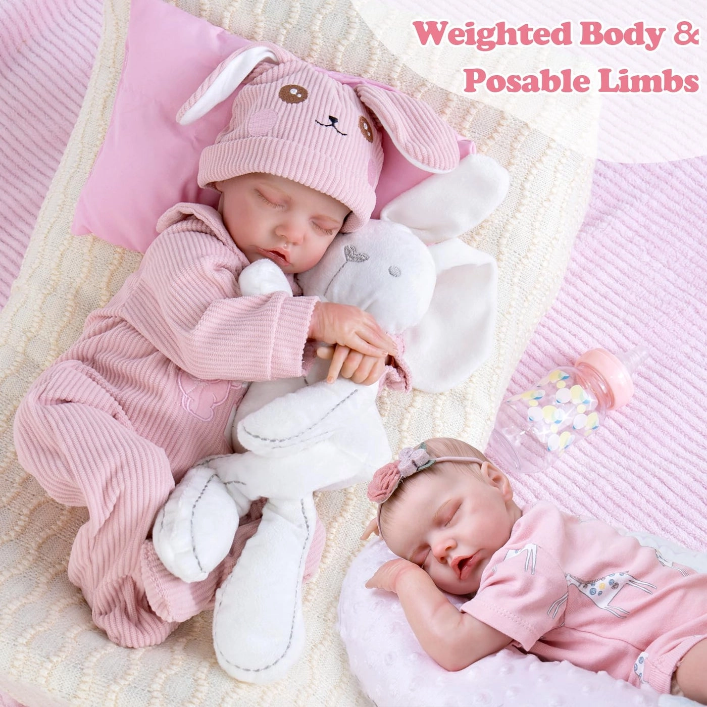 Reborn Baby Doll - 18'' Hand-Painted Vinyl Weighted Body Ages 3+