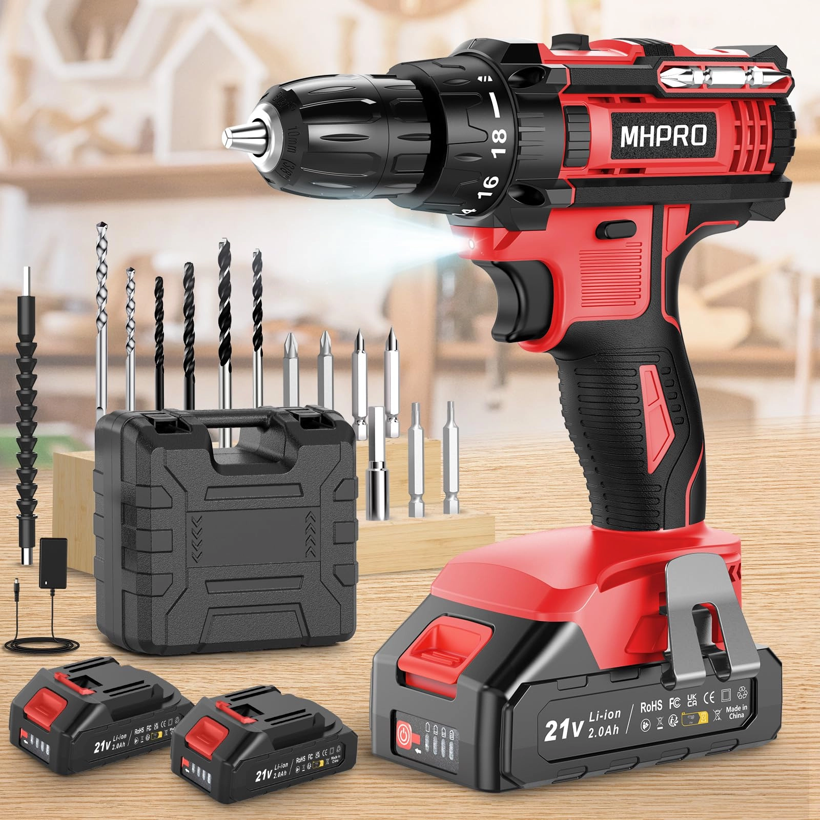 Hammer Drill - 2 x 2.0Ah