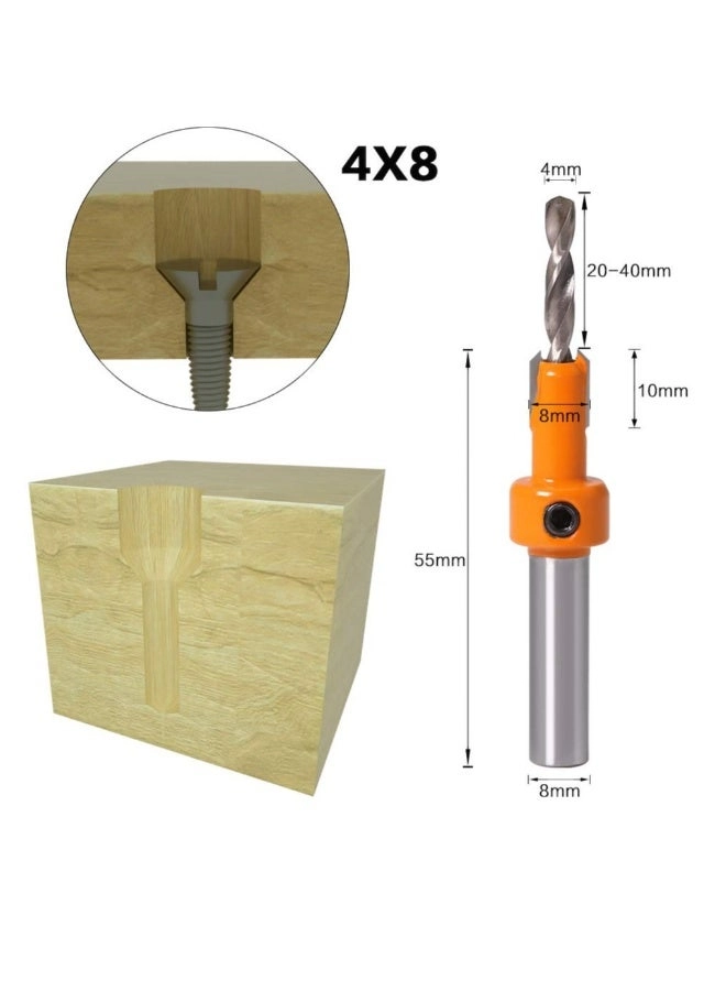HSS Countersink Drill Bit Set - 5 Pcs 2.8mm 3mm 3.2mm 3.5mm 4mm