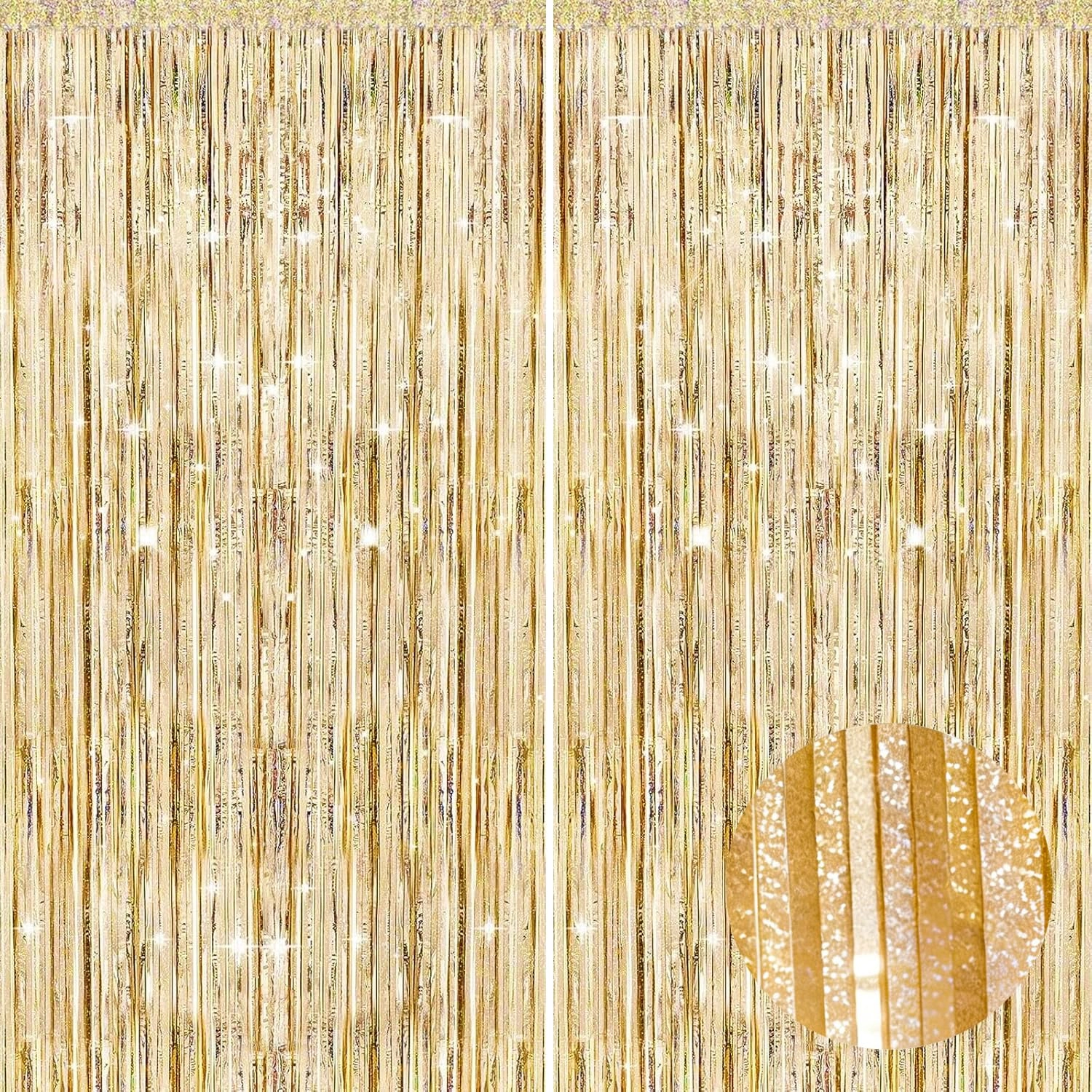 YAAVAAW Tinsel Foil Fringe Curtain - 2pcs Birthday, Graduation