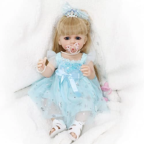 Reborn Baby Doll - 22 Inch Silicone Blonde Ages 3+ Gift Set