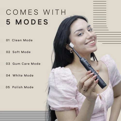 Sonic Electric Toothbrush - Rechargeable IPX8 Waterproof 5 Cleaning Modes