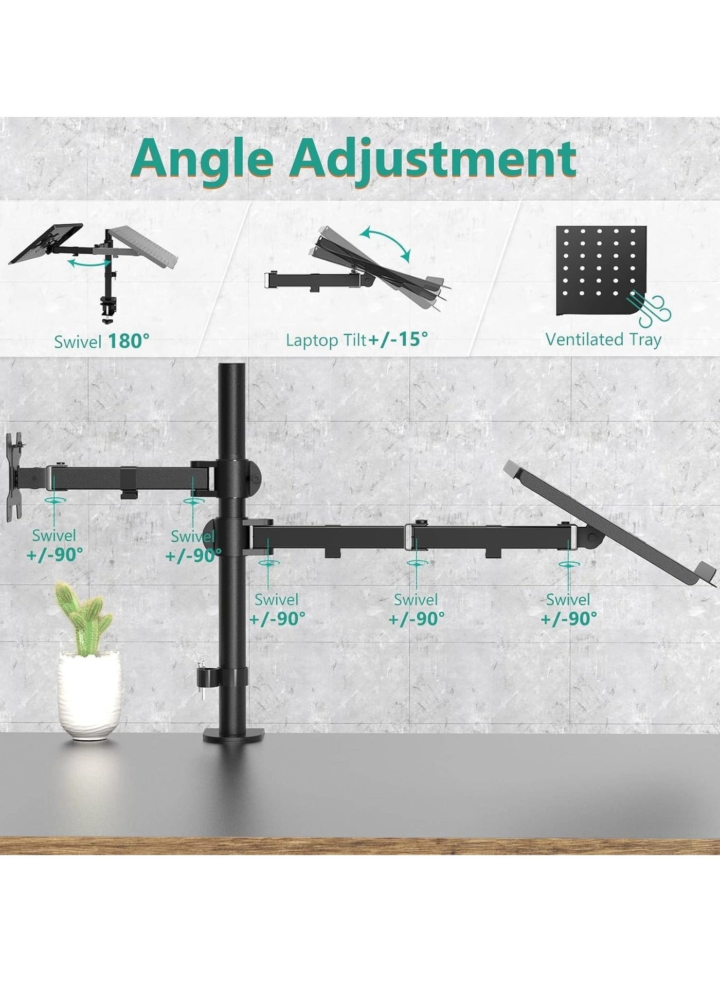 Laptop and Monitor Stand - up to 17 Inches up to 27 Inches