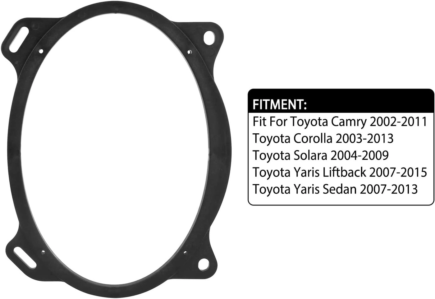 Rear Deck Speakers Adapter Spacer Rings - Camry Corolla Solara Yaris 2002-2011 2003-2013 2004-2009 2007-2015 2007-2013
