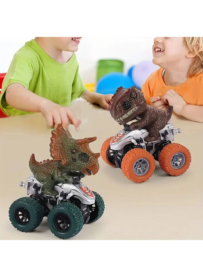 Triceratops Inertia Toy Car - 360° Rotatable Friction-Powered