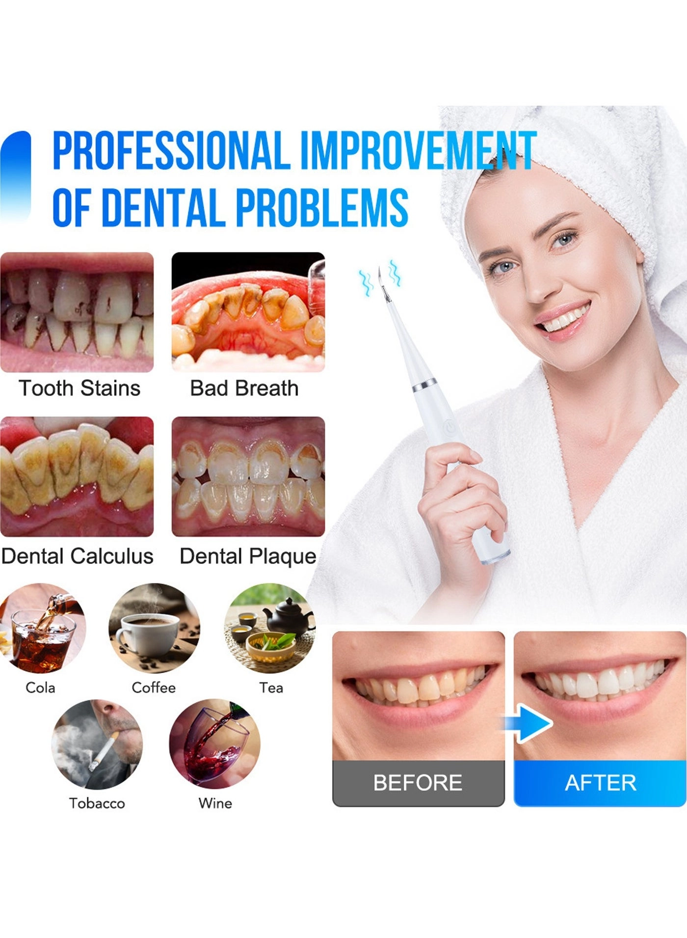 PSM brush - 6-Speed Sonic Vibration White Combo