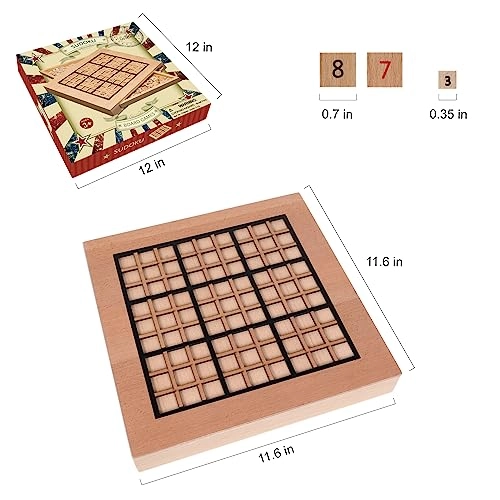 Sudoku Board Game - 11.6 Inch 90 Large Number Tiles 2 Drawers