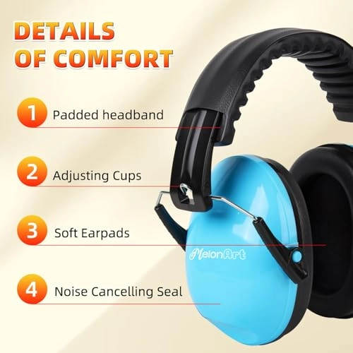 Kids Ear Protection Earmuffs - SNR 27dB Black Blue
