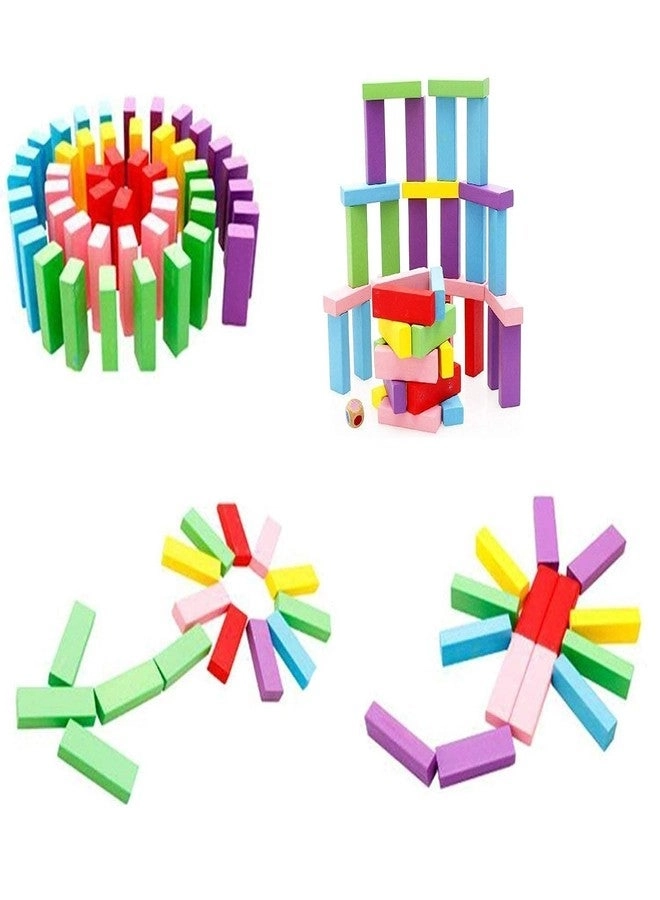 Rexan Colorful Wooden Domino Blocks - 54 pieces