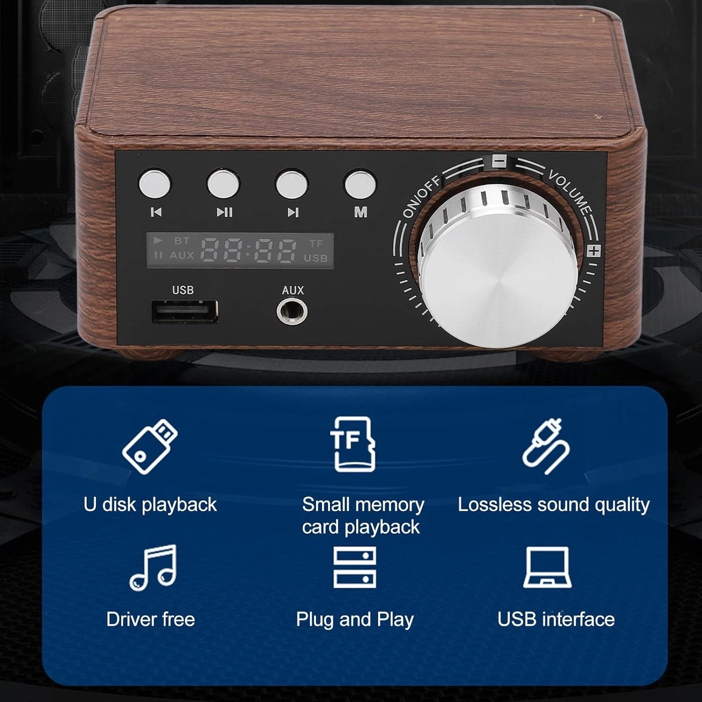 Mini Bluetooth 5.0 Power Amplifier - 2 Channel 50W