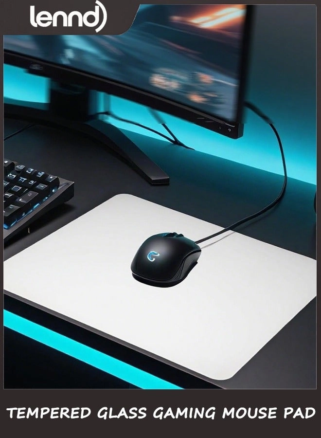 LENND Tempered Glass Gaming Mouse Pad - 36x32 cm