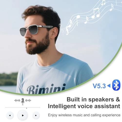 Smart Glasses - Bluetooth 5.3 UV400 Polarized Stereo Audio