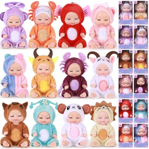 Mini Reborn Baby Doll - 12 Pcs 4 Inch PVC Clothes Set