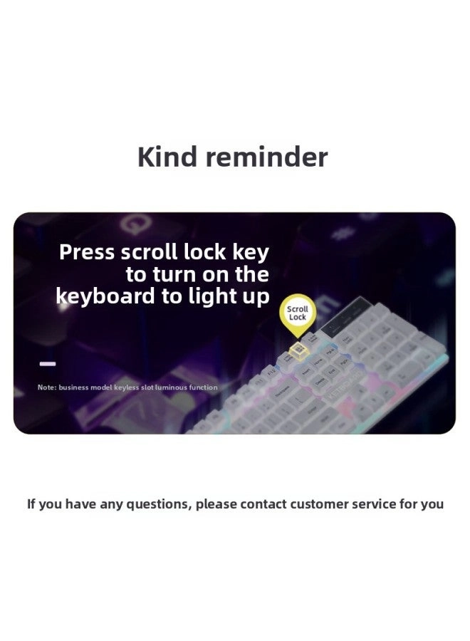 Mechanical Feel Keyboard And Mouse - Wired