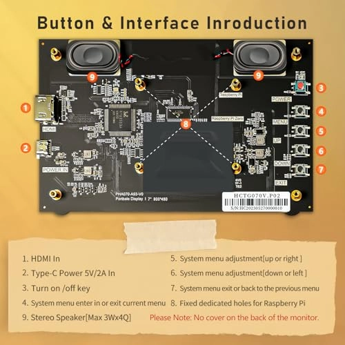 Raspberry Pi Display - 800 x 480 7 Inches