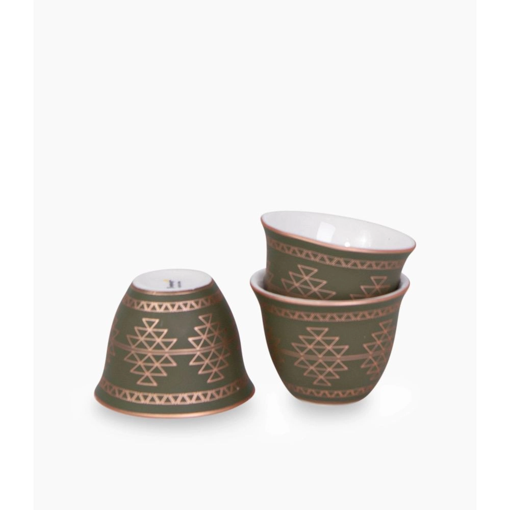 ROOMOURS Andalusia Oro Porcelain Gahwa Cup - 6 pcs