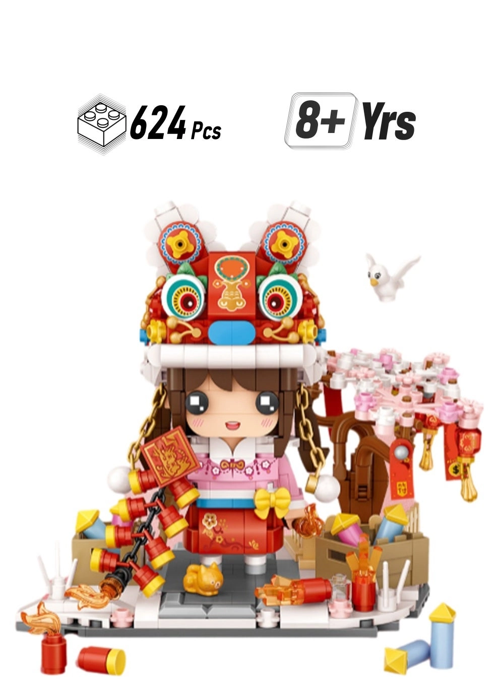 Loquat Girl Model Set - Red Clothes Girl 624 pcs