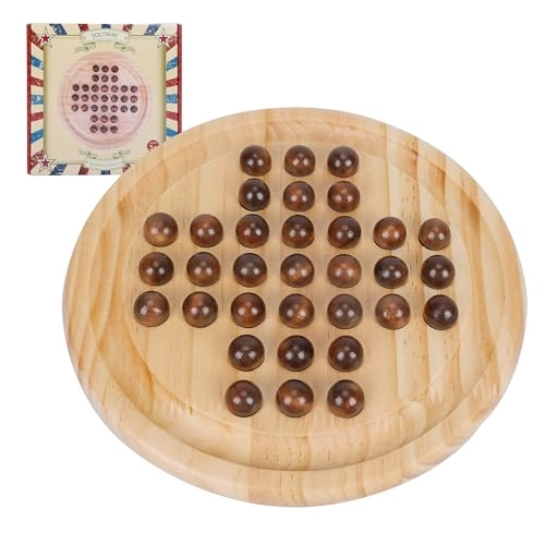 Wooden Solitaire Game - Rubber Wood