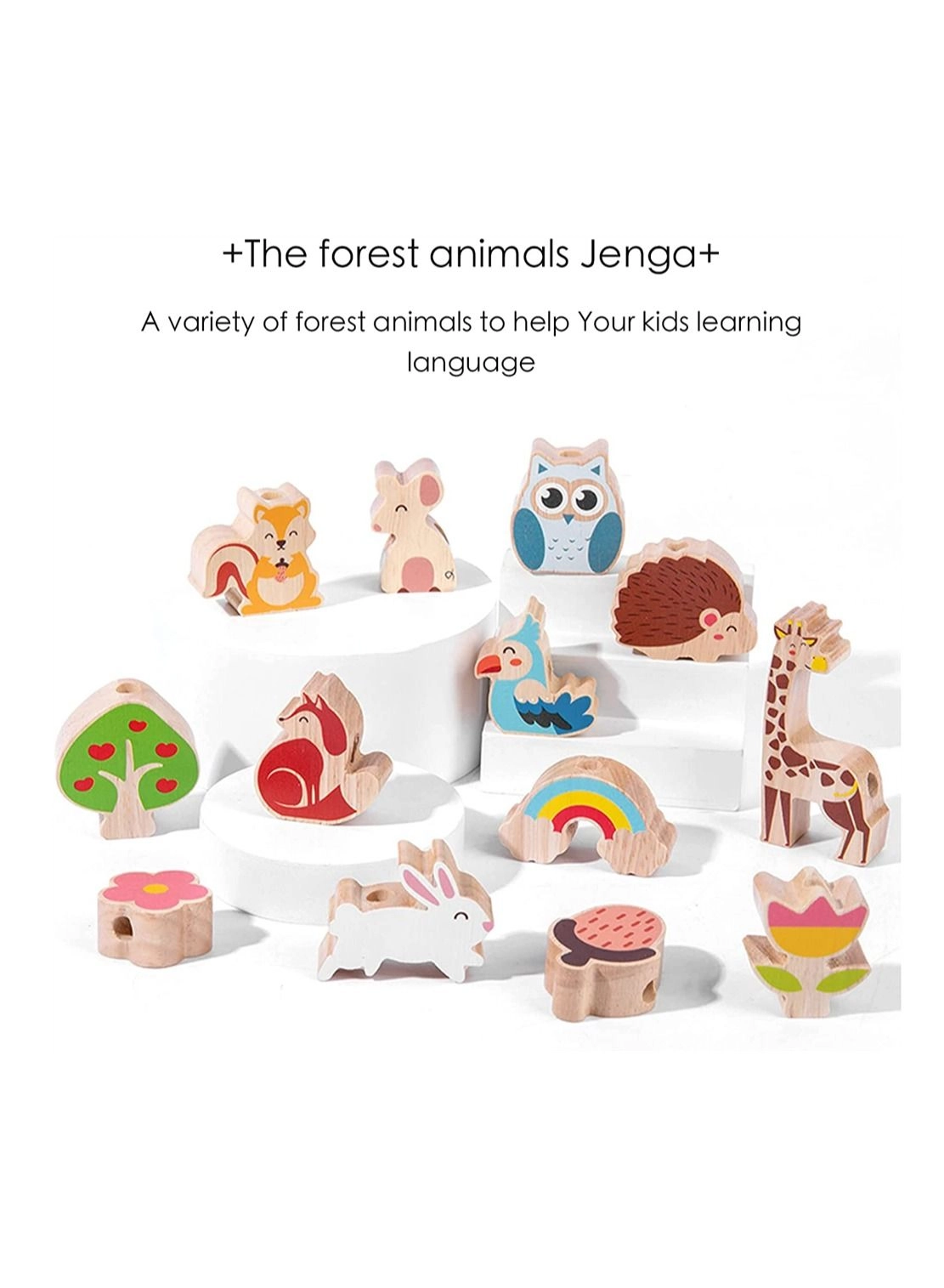 Animals Wooden Stacking Blocks - 2-4 years 10 pieces