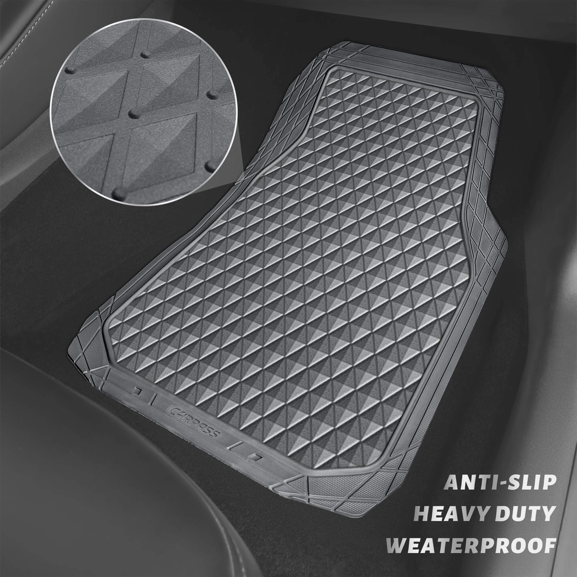 Floor Mats - Gray Rubber 4 Pcs