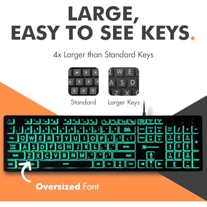 LARGE PRINT BACKLIT KEYBOARD