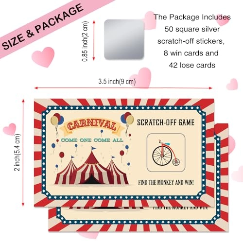 Scratch-off game cards - 50 Psc (for adults or over 12 years old)