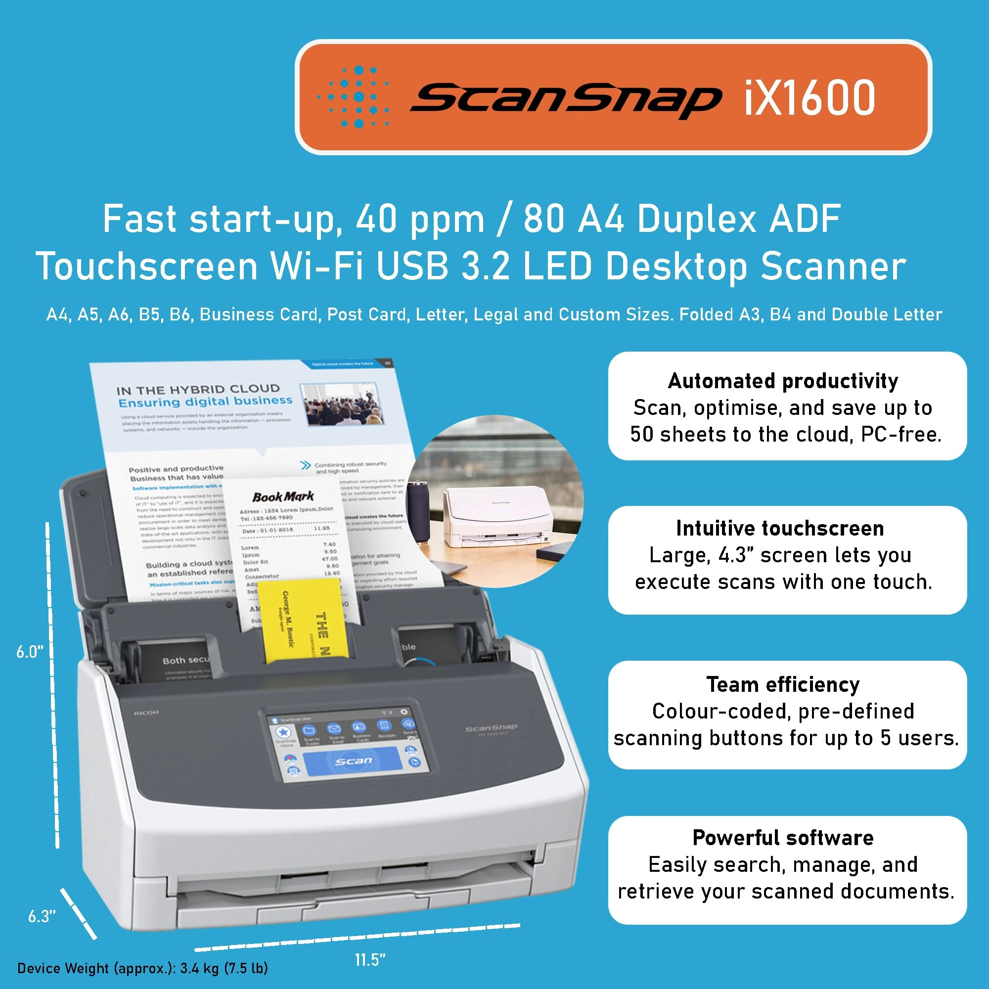 iX1600 - Desktop Double Sided WiFi
