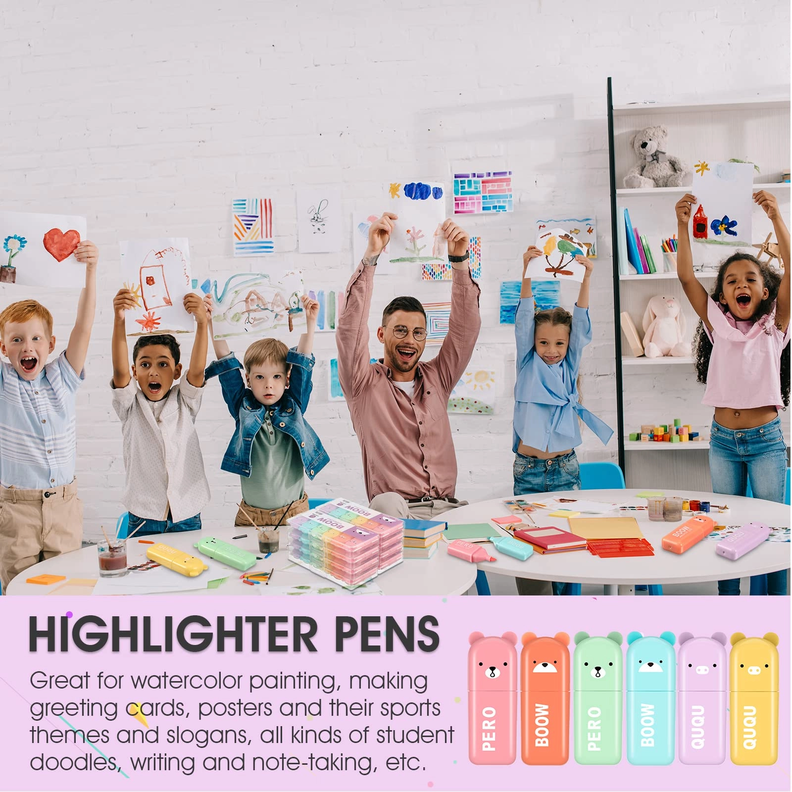 Cute Mini Bear Highlighter - Blue Chisel