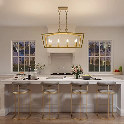 Modern Gold Chandelier - 8-Light Soft Gold