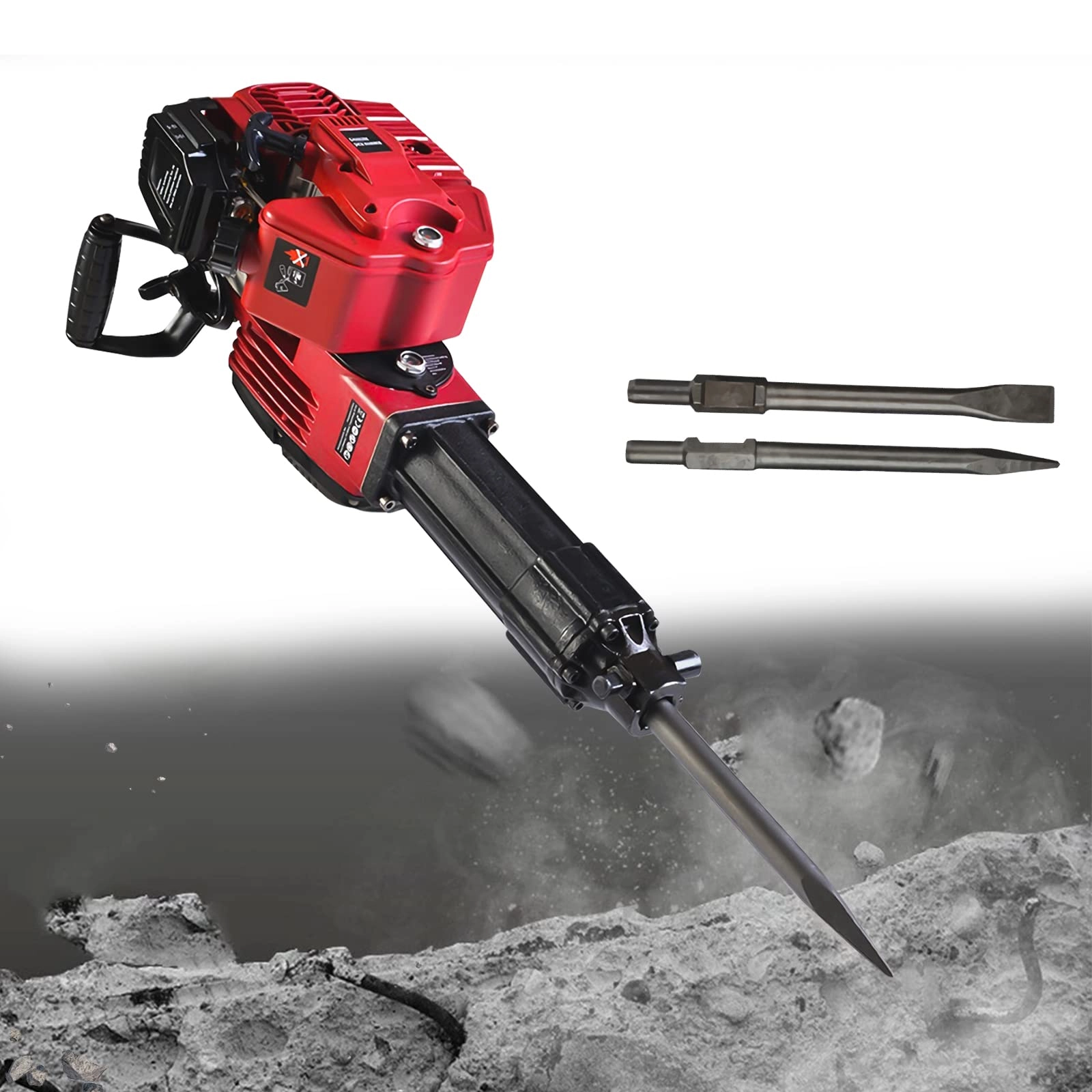 Gasoline Rock Drill - 52cc Portable