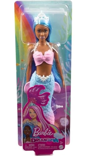 Barbie Dreamtopia Mermaid Doll - 12-inch Pink and Blue Hair Tiara Ages 3+