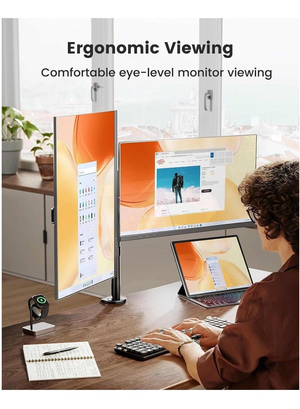 Dual Monitor Desk Mount Stand - 2