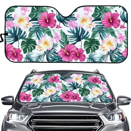Windshield Sun Shade - 57.1 x 27.4 inch Black Rose