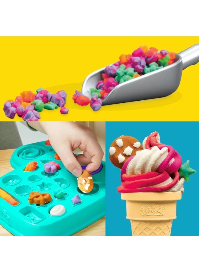Rainbow Swirl Ice Cream Playset - 7 pcs