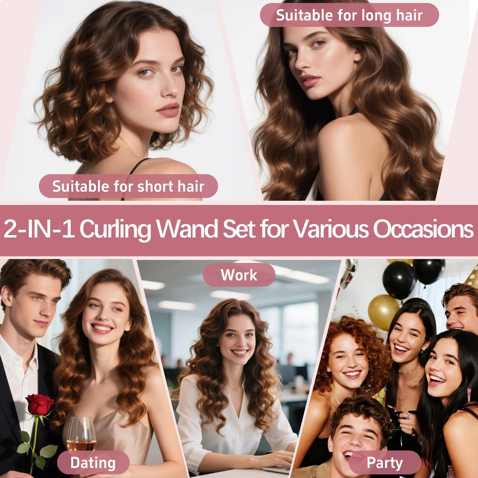 Curling Iron Wand - 0.35" & 1"